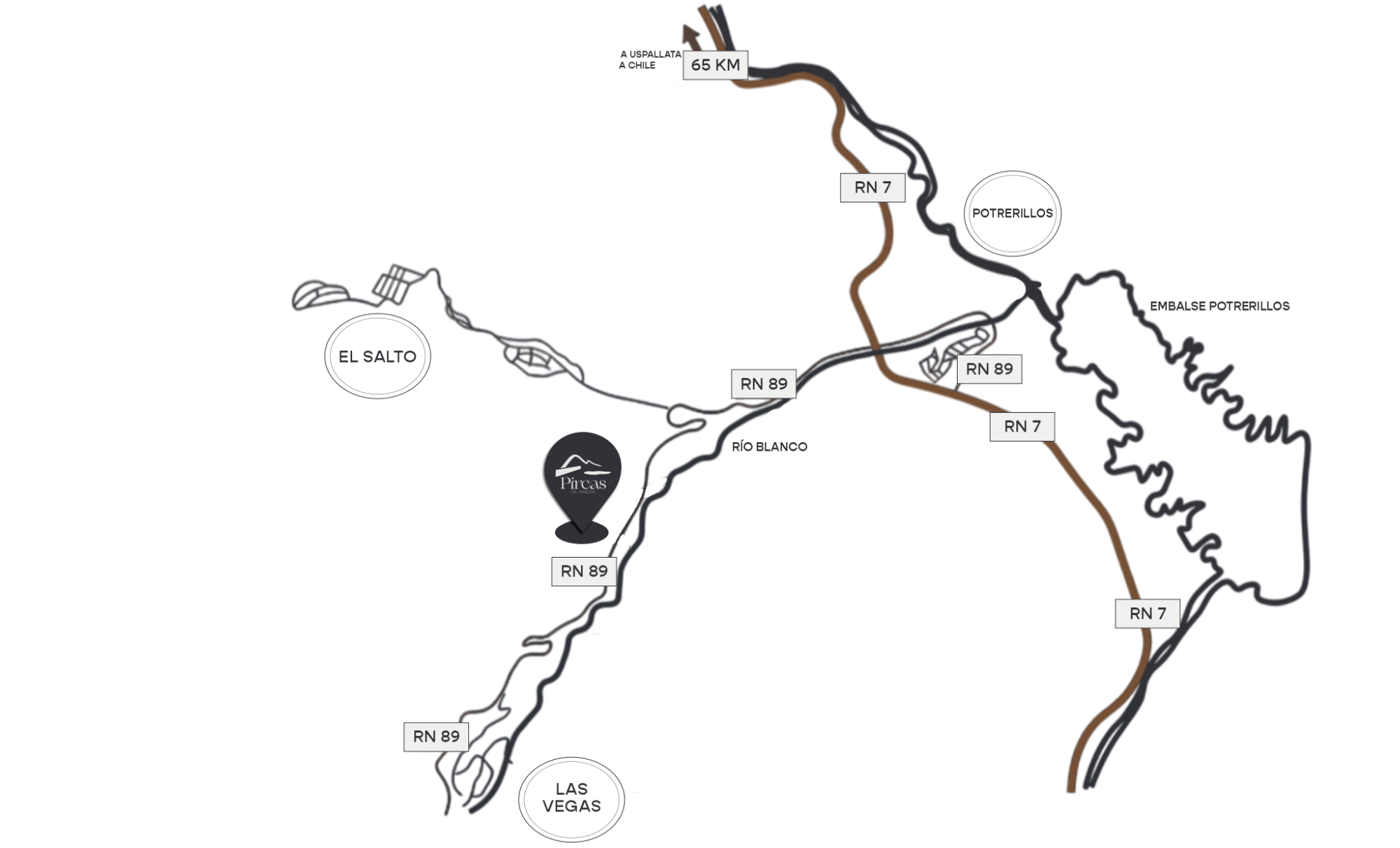 Mapa de ubicación Pircas del Mirador